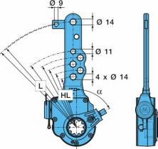 BPW 0517482743 - PALANCA DE FRENO AUTOMÁTICA -2  60G H- 120-165(250=14/244=9)