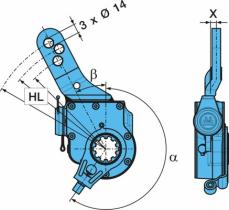 BPW 0517488813 - PALANCA DE FRENO AUTOMÁTICA-0 ---- LL 150-180(104=9,5)GK-9 (