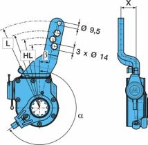 BPW 0517488933 - PALANCA DE FRENO AUTOMÁTICA-0 ---- L- 149-181(205=9,5)GK36 (