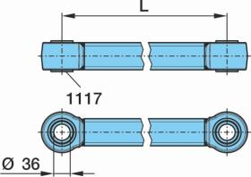 BPW 0544344080 - TIRANTE RIGIDO SUSPENSION MECANICA VB L=345