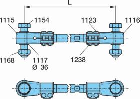 BPW 0544370860 - TIRANTE REGULABLE SUSPENSION MECANICA VBT36 RS1500 LG-545-60