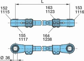 BPW 0544371080 - TIRANTE REGULABLE SUSPENSION MECANICA M36 L_495 (_480-_510)