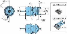 BPW 0544439020 - CILINDRO DE FRENO BPW CON ACTUADOR 15"/24" SB M/M