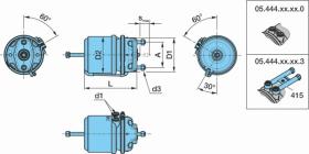 BPW 0544445010 - CILINDRO DE FRENO BPW CON ACTUADOR  22"/24" SB M/K   IZQ. BA