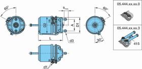 BPW 0544445020 - CILINDRO DE FRENO BPW CON ACTUADOR  22"/24" SB M/K  DCHA.BAL