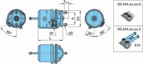 BPW 0544446030 - CILINDRO DE FRENO BPW CON ACTUADOR  24"/24" SB M/K  IZQ. BAL