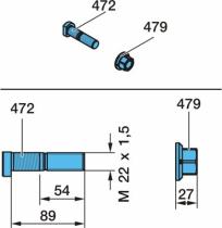 BPW 0980633110 - CONJUNTO DE PERNO TGP W1X SM 22X1,5X_89 27H