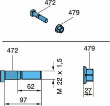 BPW 0980633680 - CONJUNTO DE PERNO TGP W1X ZM 22X1,5X_97 27H