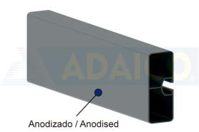 Adaico 1702026 - PERFIL ANTIEMPOTRAMIENTO ALU.ANODIZ. HOR. 2,5 M.X100X30