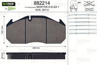 VALEO 882214 - J.PASTILLA DE FRENO  OPTIPACK  DEL+TRAS