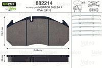 Valeo 882214 - J.PASTILLA DE FRENO  OPTIPACK  DEL+TRAS