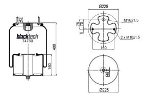 Black Tech RML74760C - Fuelle Suspension  VOLVO