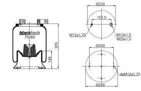 Black Tech RML75267C7 - Fuelle Suspension FRUEHAUF / ROR