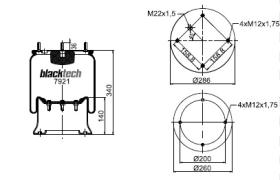 Black Tech RML7921C - Fuelle Suspension ROR