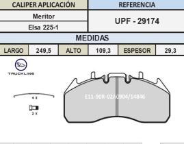 TRUCKLINE UPF29174 - Juego de Pastillas Freno RENAULT / VOLVO