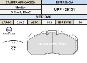 TRUCKLINE UPF29131 - Juego de Pastillas Freno ROR-MERITOR EMX-EMXO-DMX