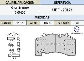 TRUCKLINE UPF29171 - Juego de Pastillas Freno KNORR SK7 SB4309T