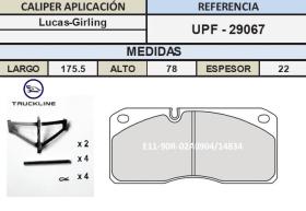 TRUCKLINE UPF29067 - Juego de Pastillas Freno IVECO- RENAULT-NISSAN