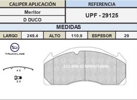 TRUCKLINE UPF29125 - Juego de Pastillas Freno MERITOR / VOLVO