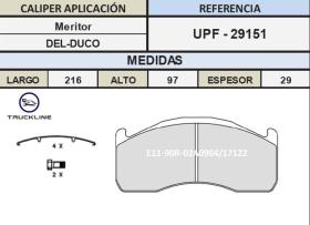 TRUCKLINE UPF29151 - Juego de Pastillas  Freno  VOLVO FM9-FM12-FH12