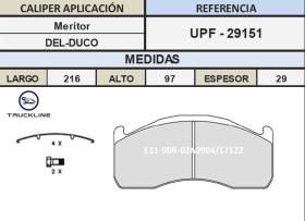 TRUCKLINE UPF29151 - Juego de Pastillas  Freno  VOLVO FM9-FM12-FH12