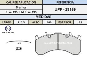 TRUCKLINE UPF29169 - Juego de Pastillas Freno ROR-MERITOR KMX