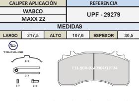 TRUCKLINE UPF29279 - Juego de Pastillas Freno  MAN TGS