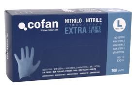 Cofan 11000214L - CAJA 100 UDS. GUANTES NITRILO "EXTRA FUERTE" T - L