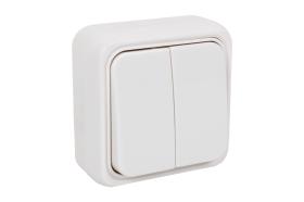 Cofan 51001217 - DOBLE INTERRUPTOR SUPERFICIE  MODELO ATLANTIS10A BLANCO