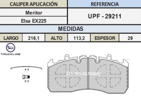 TRUCKLINE UPF29211 - Juego de Pastillas Freno  ROR-MERITOR ELSA JMX