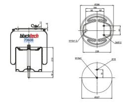 Black Tech RML73608C - FUELLE DE SUSPENSION AIRE