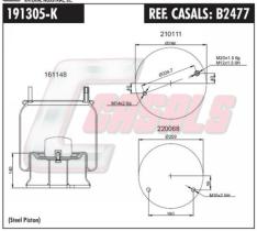 CASALS B2477 - SUSP. NEUMÁTICA PISTÓN METÁLICO