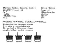 ATRESSA ILUMINACION CM010000 - KIT CAMARA M. ATRÁS WIFI 12/24V LCD TFT 7''