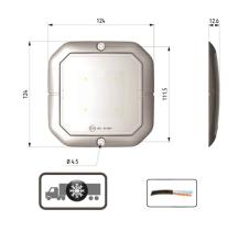 ATRESSA ILUMINACION LI017100 - PLAFÓN LED 12V/24V 124X124 MM 500 LM CON CONTROL DE PRESENCI