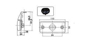 ATRESSA ILUMINACION LL011300 - LUZ POSICION LATERAL 12/24V SOPORTE ESCUADRA CONECTOR 2 VIAS