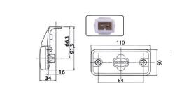 ATRESSA ILUMINACION LL011500 - LUZ POSICION LATERAL 12/24V SOPORTE ESCUADRA CONECTOR 2 VIAS