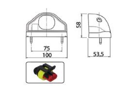 ATRESSA ILUMINACION LM010400 - LUZ MATRÍCULA 24V CONECTOR 2 VIAS 2.000 MM