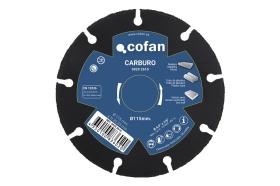 Cofan 09292610 - DISCO ESPECIAL DE CARBURO PARA MATERIALES BLANDOS Ø115X1 MM