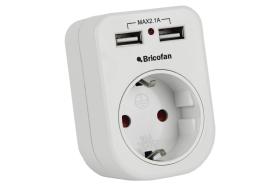 Cofan 51001120 - ADAPTADOR  ENCHUFE 1 TOMA FRONTAL+2 USB