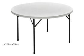 Cofan 43051018 - MESA REDONDA PLEGABLE BLANCA 120X74CM