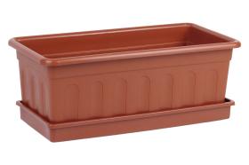 Cofan 90015520 - JARDINERA MARRON  MODELO AZAHAR 40X20X15.5+PLATO38X16.6CM