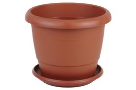 Cofan 90015569 - MACETA MARRON MODELO GARDENIA 22X18+PLATO18.5CM