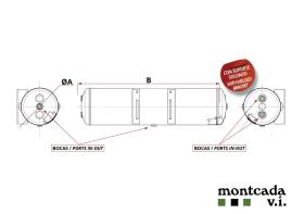 Montcada TS27604007585 - CALDERIN ACERO 40 LT. D. 276X758 (2 CON SOPORTE
